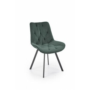 Jídelní židle K519, zelená / černé nohy