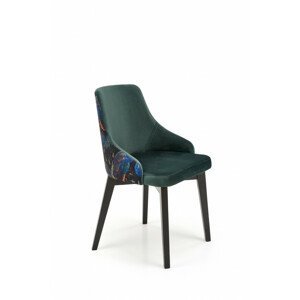 Jídelní židle Endo, černá / bluvel 78 (zelená)