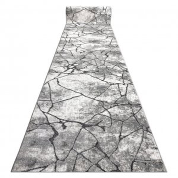 Moderní béhoun COZY 8873 Cracks, Prasklý beton - Strukturální, dvě úrovně rouna tmavošedý (Velikost: 80 cm)