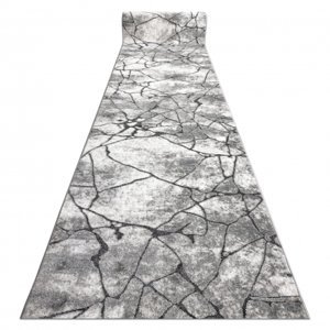 Moderní béhoun COZY 8873 Cracks, Prasklý beton - Strukturální, dvě úrovně rouna tmavošedý (Velikost: 100 cm)