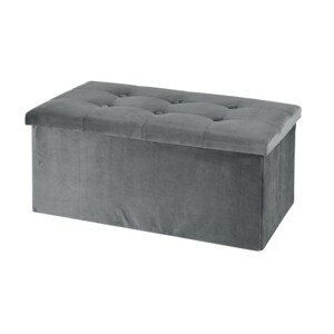 PROGARDEN Taburet s úložným prostorem 76 x 38 cm VELVET šedá KO-101000790seda