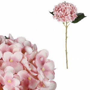 Hortenzie na stonku, růžový květ. KN7008 PINK, sada 6 ks