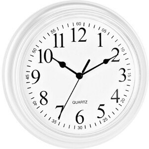 SEGNALE Nástěnné hodiny ručičkové 22,5 cm bílý rám KO-837000300bila
