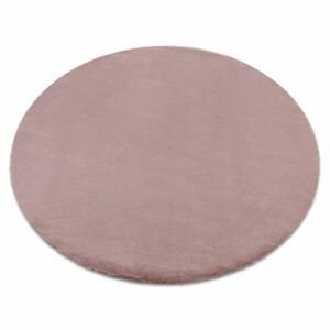 Kulatý koberec BUNNY růžový, imitace králíčí kožešiny  (Velikost: kruh 80 cm)