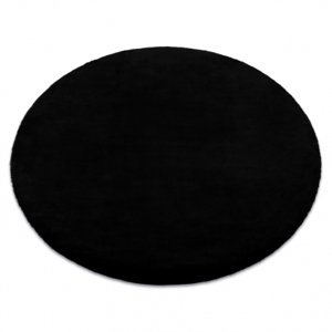 Kulatý koberec BUNNY černý, imitace králíčí kožešiny (Velikost: kruh 120 cm)
