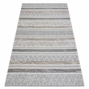 Ekologický koberec CASA, EKO SISAL Boho Cik cak 2806, krémový, tmavo šedo hnědý, recyklovatelná bavlna bavlna (Velikost: 75x150 cm)