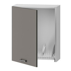 W60SUD1 h. skříňka 1-dveřová s odkapávačem CARLO šedá/grafit