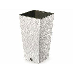 Obal na květník FURU SQUARE ECO WOOD 2v1 plast 24x24x45cm