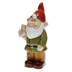 PROGARDEN Zahradní trpaslík porcelán 33 cm červená čepice KO-252214140cerv