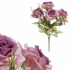 Růže v pugetu, barva fialová. SG7312 PUR