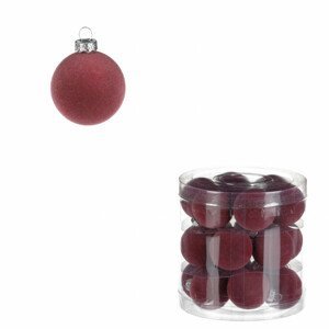 Vánoční plastové koule, sametové, fialové. Cena za 1box/18ks. VAK132 PUR