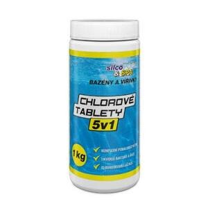 Chemie bazénová, Chlorové tablety 5 v 1, 1 kg, SILCO