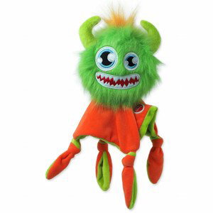 Hračka DOG FANTASY Monsters chlupaté strašidlo zelené pískací s dečkou - Akční nabídka 1.8.-31.8.2023