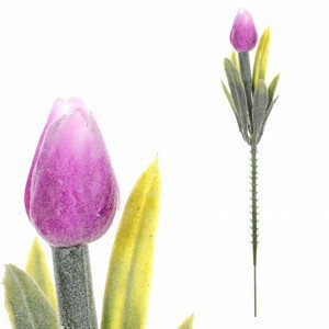Mini tulipán v lila barvě - zápich. Cena za 1ks. Ve svazku 6ks. SG6096 LILA, sada 72 ks