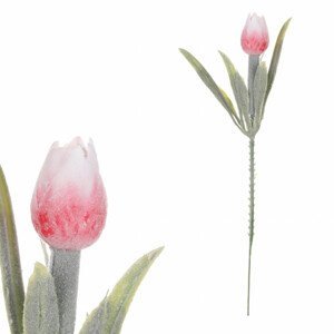 Mini tulipán v růžové barvě - zápich. Cena za 1ks. Ve svazku 6ks. SG6096 PINK2, sada 72 ks