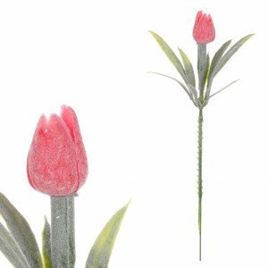 Mini tulipán v červené barvě - zápich. Cena za 1ks. Ve svazku 6ks. SG6096 RED, sada 72 ks