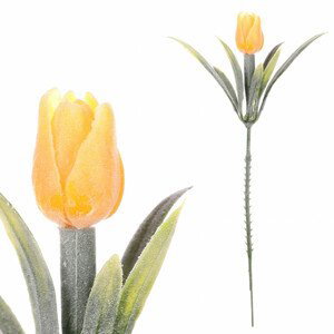 Mini tulipán ve žluté barvě - zápich. Cena za 1ks. Ve svazku 6ks. SG6096 YEL, sada 72 ks