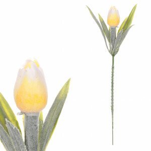 Mini tulipán ve žluté barvě - zápich. Cena za 1ks. Ve svazku 6ks. SG6096 YEL2, sada 72 ks