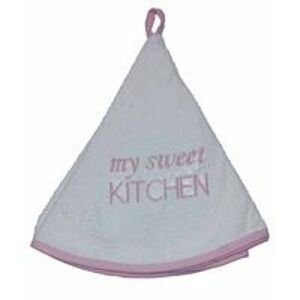 Kulatý ručník - My sweet kitchen - růžový