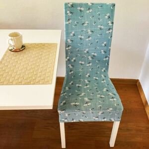 Potah na židli - modrá kvítka