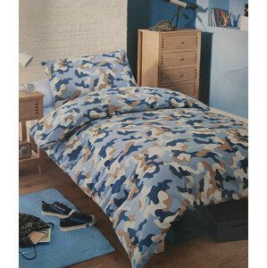 Bavlněné povlečení Blue Camouflage 135x200, 50x75cm