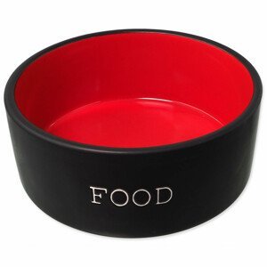 Miska Dog Fantasy keramická FOOD černá/červená 13x5,5cm, 400ml