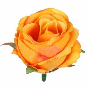 Růže, barva oranžová. Květina umělá vazbová. Cena za balení 12 kusů. KN7000 ORA, sada 6 ks