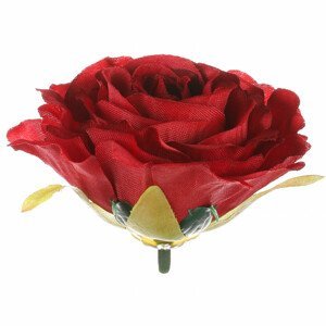 Růže, barva červená. Květina umělá vazbová. Cena za balení 12 kusů. KN7025 RED, sada 4 ks