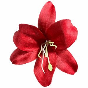 Lilie, barva červená. Květina umělá vazbová. Cena za balení 12ks. KN7028 RED, sada 6 ks