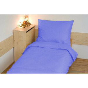 Prodloužené povlečení bavlna UNI 140x220, 70x90cm Modrá (Zapínání: hotelový uzávěr)