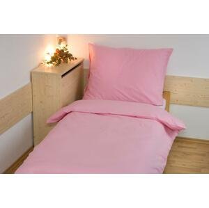 Prodloužené povlečení bavlna UNI 140x220, 70x90cm Růžová (Zapínání: hotelový uzávěr)