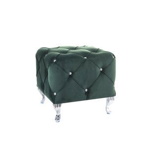 HESTIA K SAMETOVÝ POUF GREEN BLUVEL 78/ STŘÍBRNÝ