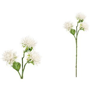 Chryzantéma, barva bílá ojíněná. Květina umělá. KUC2552