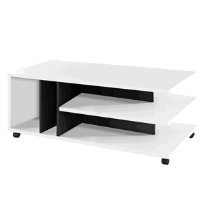 Konferenční stolek, bílá/černá, DASTI