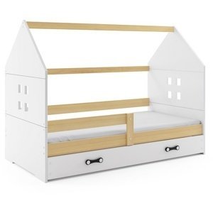 Dětská postel Domi 80x160, bílá/borovice/bílá