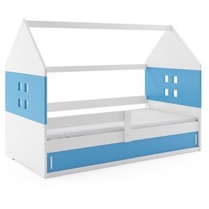 Dětská postel Domi 1 80x160, bílá/bílá/modrá