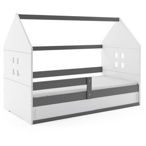 Dětská postel Domi 1 80x160, bílá/šedá/bílá