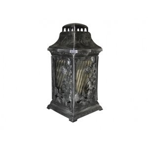 Lampa hřbitovní KAPLE RŮŽE KVĚT skleněná 180g 17x17x35cm