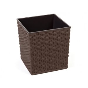 Obal na květník JUKA RATTAN plastový 25x25x26cm