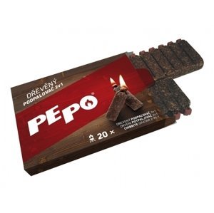 Podpalovač PE-PO 2v1 dřevo+škrtátko 20 podpalů