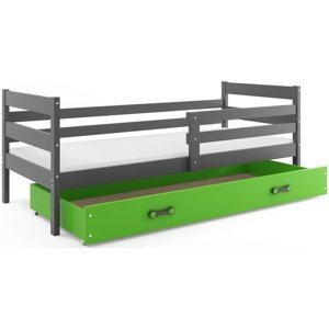Dětská postel ERYK 1 80x190 cm, grafitová/zelená (Volba matrace: Pěnová matrace)