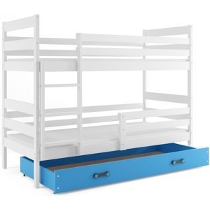 Patrová postel ERYK 80x160 cm, bílá/modrá (Volba matrace: Pěnová matrace)