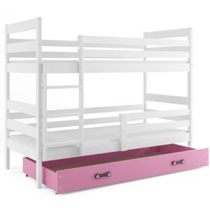 Patrová postel ERYK 80x190 cm, bílá/růžová (Volba matrace: Pěnová matrace)