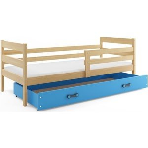 Dětská postel ERYK 1 90x200 cm, borovice/modrá (Volba matrace: Pěnová matrace)