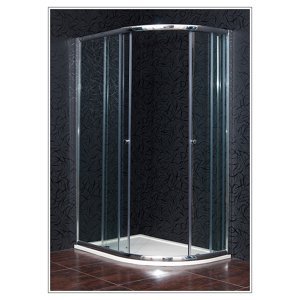 Sprchový kout čtvrtkruhový KLASIK 120 x 90 cm chinchilla sklo