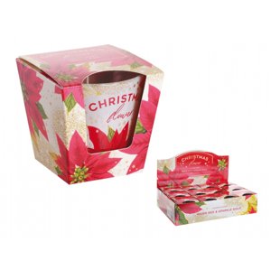 Svíčka ve skle CHRISTMAS FLOWER - WARM RED vonná 115g