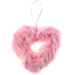 Srdce, dekorace z peří, barva růžová AK1901-PINK