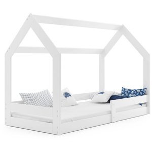 Dětská postel Domek 1 80x160 cm, bílá + rošt a matrace ZDARMA