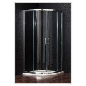 Sprchový kout čtvrtkruhový nástěnný BRILIANT 90 x 90 x 198 cm čiré sklo s vaničkou z litého mramoru POLARIS