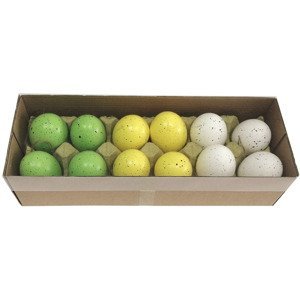 Kropenatá vajíčka, bílo-žluto-zelená, cena za 12ks v krabičce. VEL6011